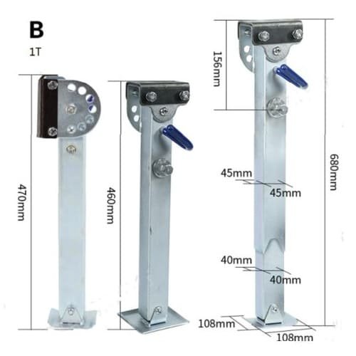 Adjustable corner steady drop leg stabilizer jack for RV and caravan trailers