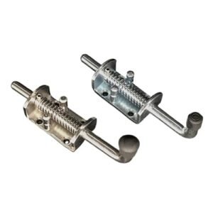 Stainless steel spring latch bolt lock pin for trailer toolboxes, gates, and enclosures