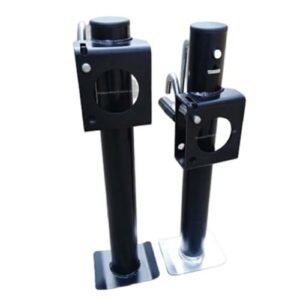 Heavy-duty US-style trailer stabilizer legs with adjustable height and bolt-on or weld-on mounting