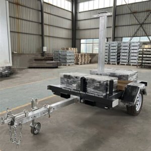 mobile radar trailer with tool box and solar panel frame
