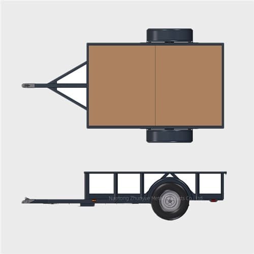 Durable utility trailers in 8x5 and 12x6 sizes for general hauling and transport