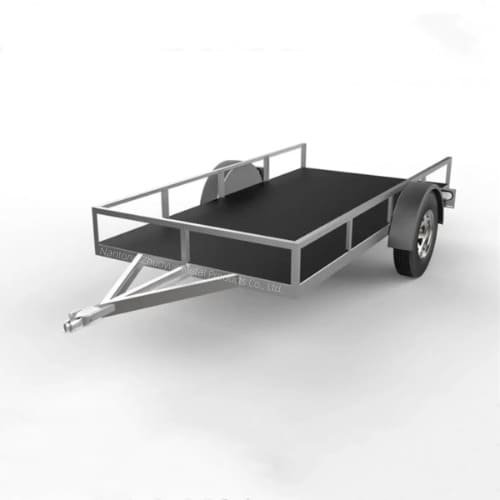 Durable utility trailers in 8x5 and 12x6 sizes for general hauling and transport