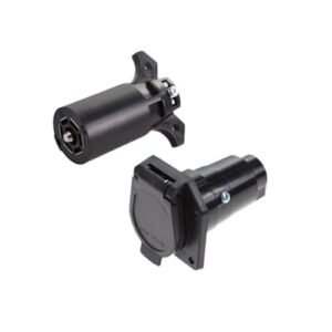 US 7-pin trailer plug and socket set for RV, utility, and boat trailer wiring
