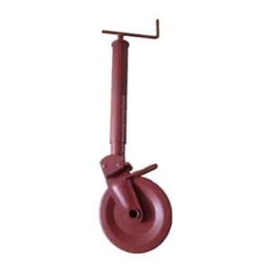 Heavy-duty jack for agricultural trailer support and height adjustment