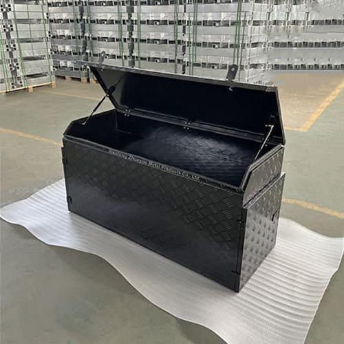Durable aluminum storage box for caravans and RVs
