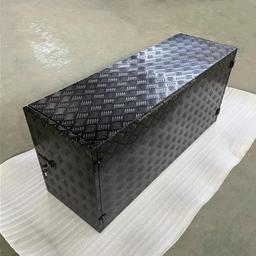 Durable aluminum storage box for caravans and RVs
