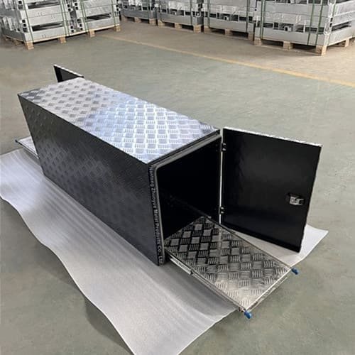 Durable aluminum storage box for caravans and RVs