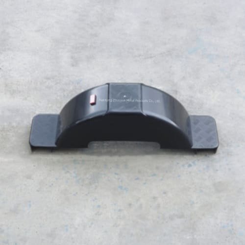 Durable plastic mudguard for trailers, caravans, and utility vehicles