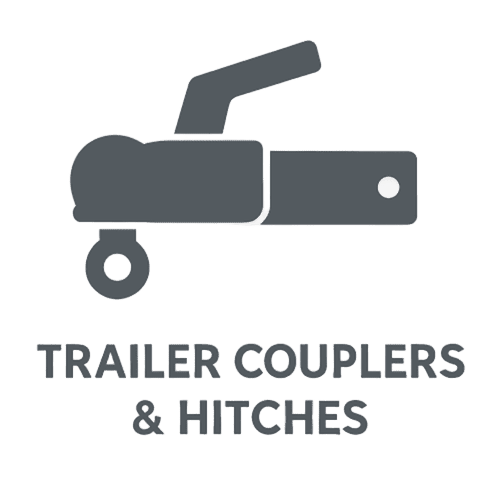 Heavy-duty trailer couplers and hitches for secure towing and off-road performance