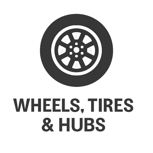High-performance trailer wheels, tires, and hub assemblies for all terrains