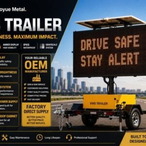 Amber P10 VMS trailer with 10000 nits brightness for traffic management and road safety